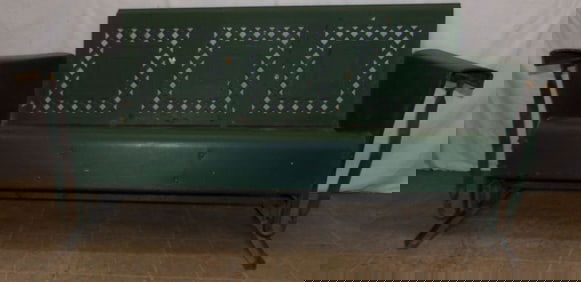 Antique Painted Metal Glider Bench