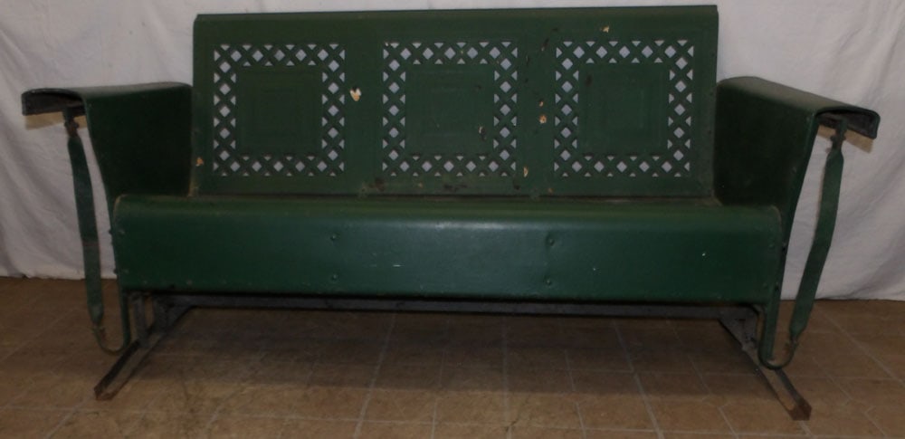 Antique Painted Metal Glider Bench (1 of 6)
