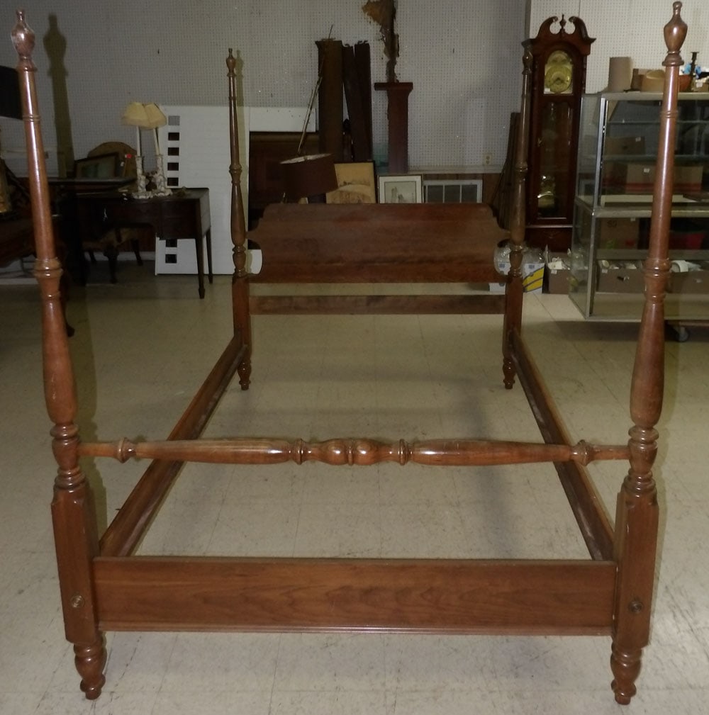 Cherry Four Poster Full Size Bed with Rails (1 of 4)