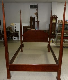 Cherry Pencil Post Full or Queen Size Bed with Rails
