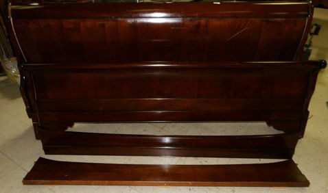 Cherry King Size Sleigh Bed with Rails