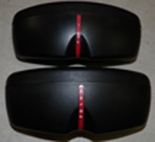 Two Prada Sunglass Cases, (One with Sunglasses)