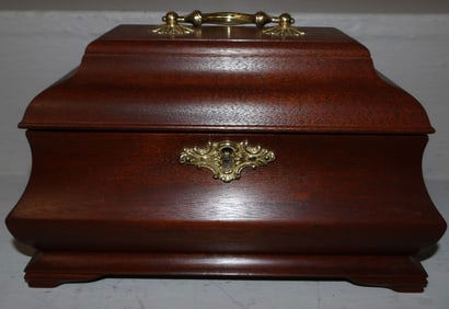 Mahogany Sarcophagus Caddy Form Box with Tray