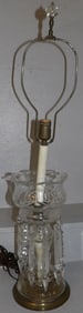 Cut Glass Luster Lamp with Prisms