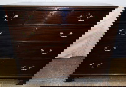 19th Century Mahogany Three Over Three Drawer Chest