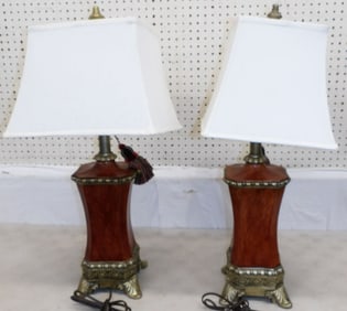 Pair of Painted Resin Decorative Lamps