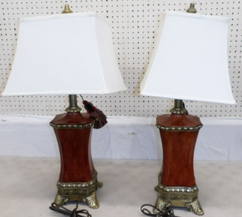 Pair of Painted Resin Decorative Lamps (1 of 3)