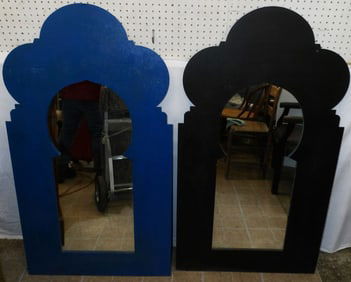 Two Painted Metal Frame Mirrors