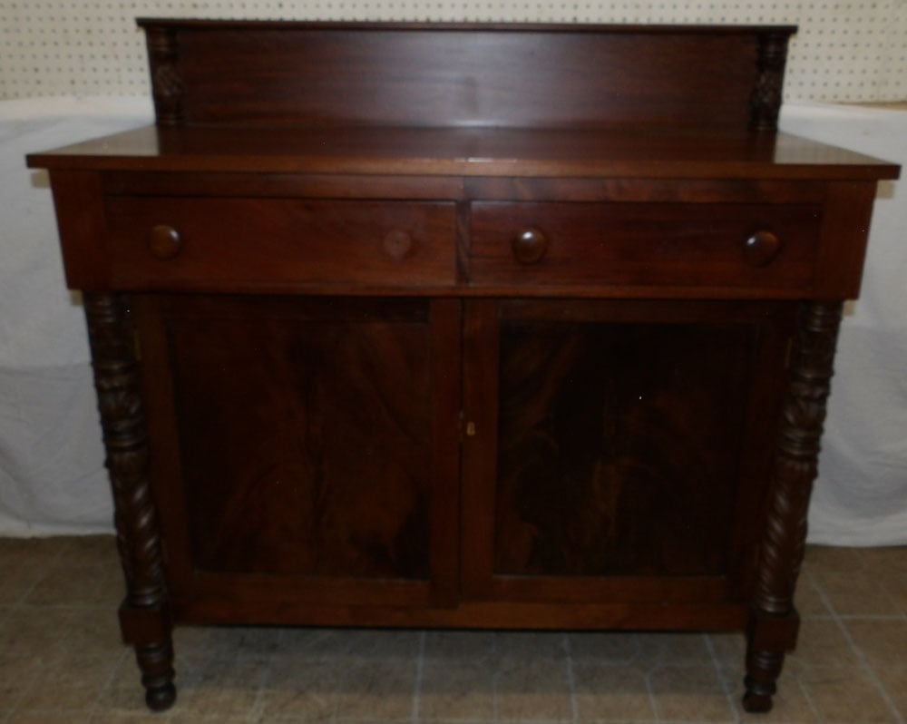 19th Century Mahogany Acanthus Leaf Carved Sideboard: 19th Century Mahogany Acanthus Leaf Carved Sideboard . 49" H 49 1/4" W 21" D