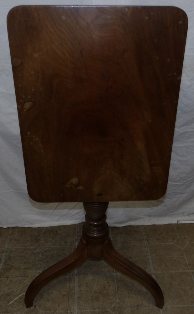 19th Century Mahogany Tilt Top Candle Stand: 19th Century Mahogany Tilt Top Candle Stand . 26 3/4" H 21 3/4" W 16 3/4" D