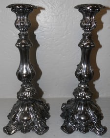 Pair of Silverplated Candlesticks by Rogers