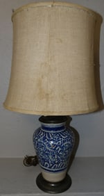 Painted Pottery Vase Made Into Lamp
