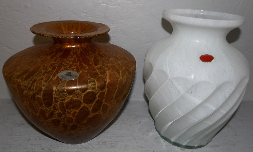 Two Art Glass Vases, (One Signed Murano) (1 of 3)