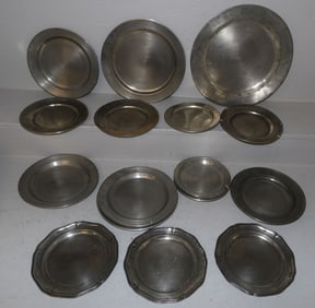 Lot of Pewter Chargers & Plates