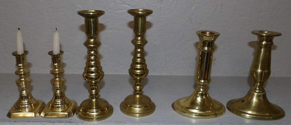 Three Pair of Brass Candlesticks by Baldwin (1 of 4)