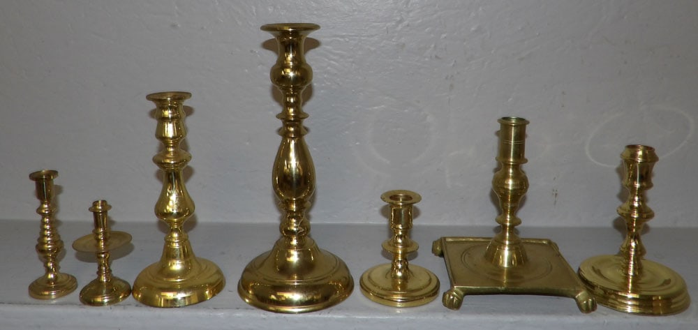 Lot of Brass Candlesticks by Baldwin (1 of 6)