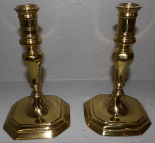 Pair of Brass Candlesticks by Virginia Metalcrafters