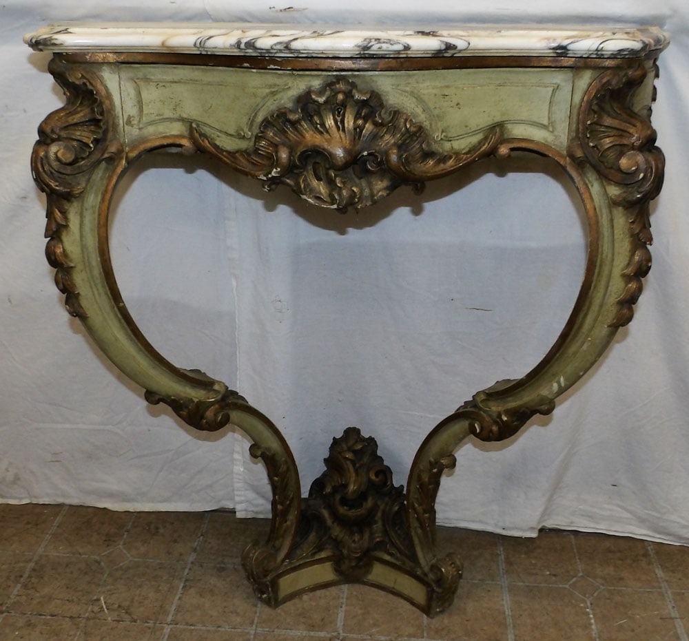 19th Century Venetian Marble Top Console with One Drawer (1 of 5)