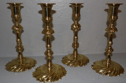 Two Pair of Brass Candlesticks by Baldwin