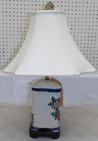 Painted Porcelain Oriental Vase Made Into Lamp