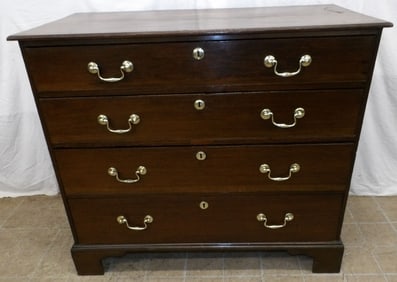 19th Century English Oak Four Drawer Chest