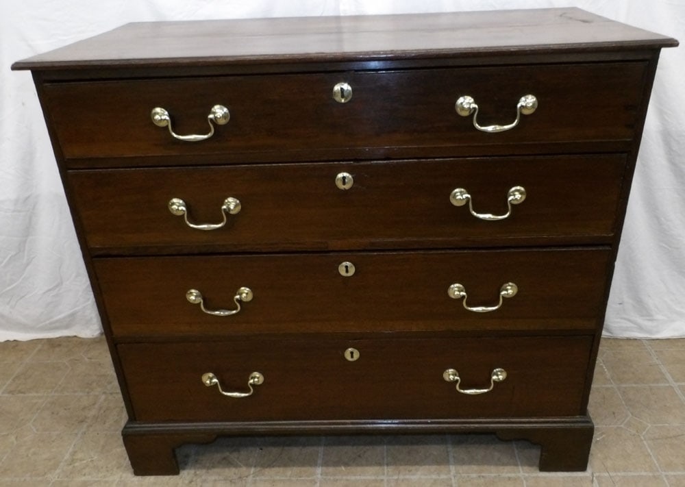 19th Century English Oak Four Drawer Chest (1 of 6)