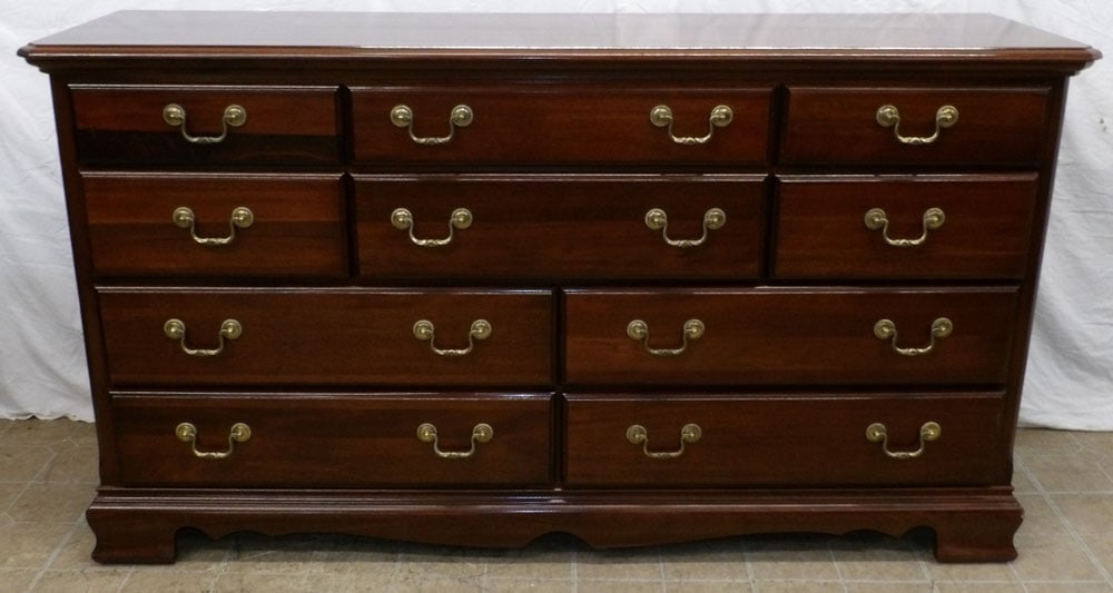 Mahogany Ten Drawer Dresser by The Carlisle Collection: Mahogany Ten Drawer Dresser by The Carlisle Collection . 35 1/4" H 64 1/4" W 18" D