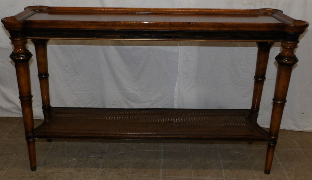 Cherry & Cane Sofa Table: Cherry & Cane Sofa Table. 29 1/2" H 50" W 17" D