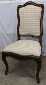 Walnut French Upholstered Side Chair