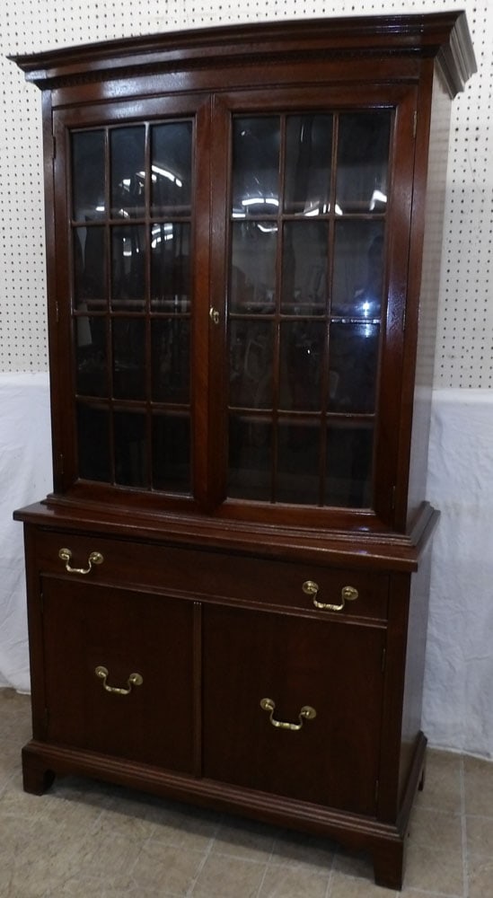 Mahogany Glass Door China Cabinet: Mahogany Glass Door China Cabinet . 73" H 39 1/2" W 18" D