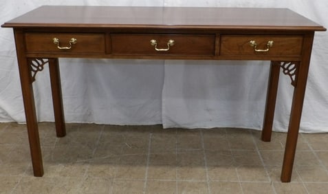 Cherry Three Drawer Chippendale Style Console by The Bradley Collection