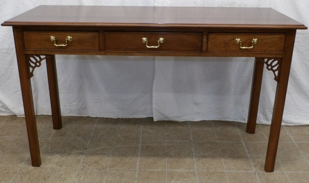 Cherry Three Drawer Chippendale Style Console by The Bradley Collection (1 of 6)