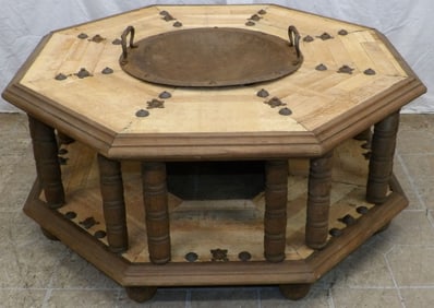 Walnut Octagonal Spanish Revival Brazier