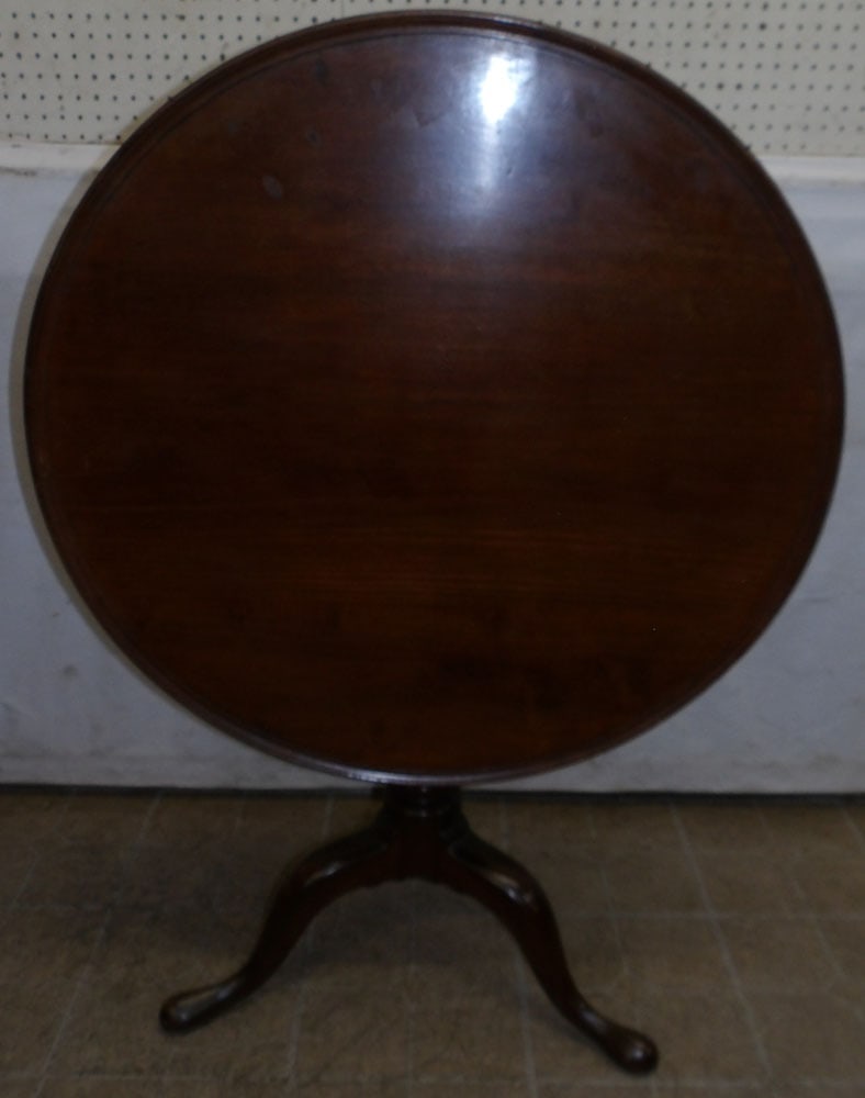 19th Century Mahogany Dish Top Tilt Top Table with Bird Cage (1 of 3)