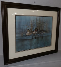 Framed Duck Print Pencil Signed & Numbered Larry K Martin