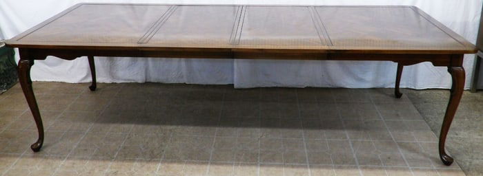 Cherry Queen Anne Style Dining Table with Two Leaves by Harden