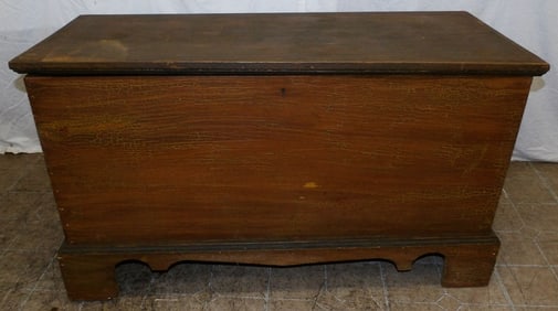 Antique Grain Painted Pine Blanket Chest