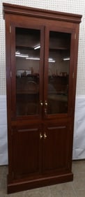 Cherry Bench Made Glass Door Cabinet