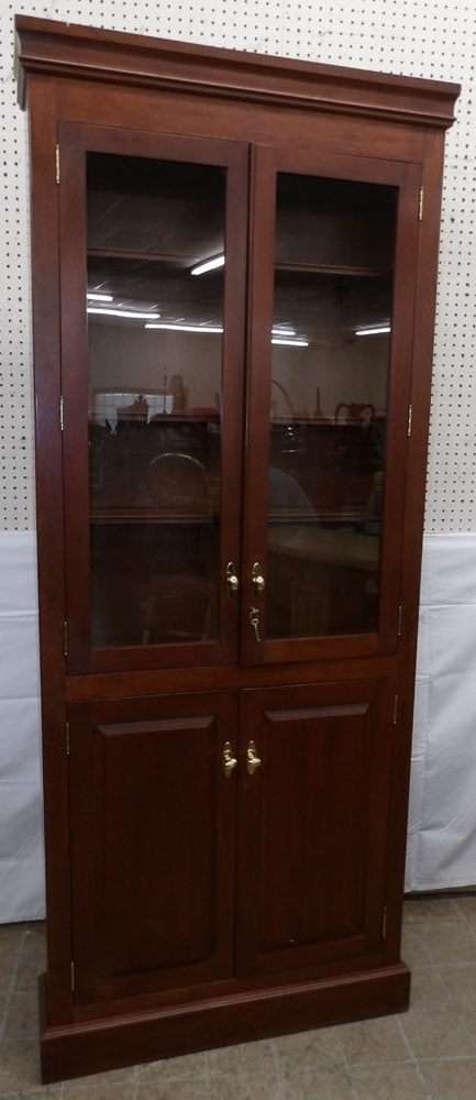 Cherry Bench Made Glass Door Cabinet (1 of 6)