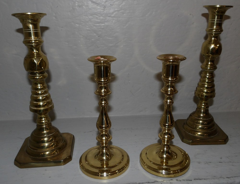 Two Pair of Brass Candlesticks by Baldwin (1 of 4)