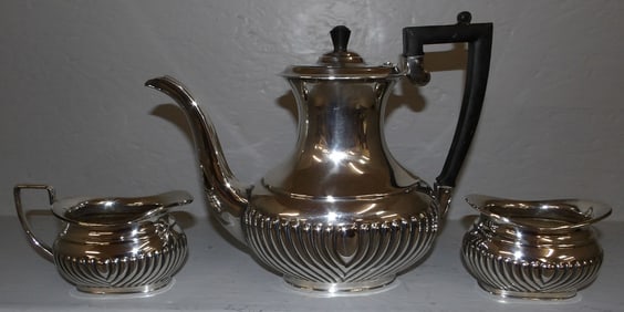 Three Piece Sheffield Silverplated Tea Service, Cheltenham