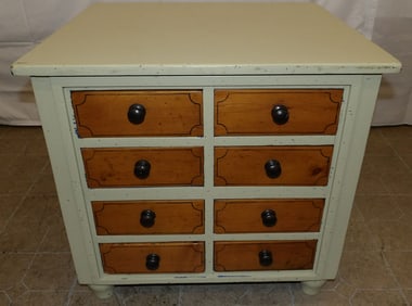 19th Century Painted Pine Eight Drawer Apothecary Chest