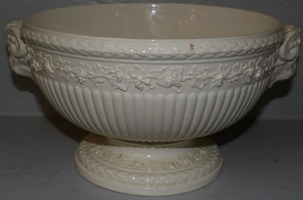 Cream Ware Wedgwood Pedestal Bowl with Ram's Head Motif