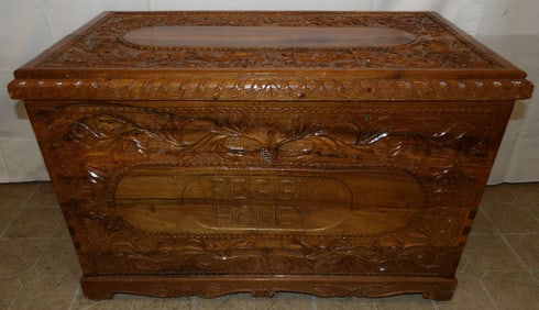 Carved Walnut Box