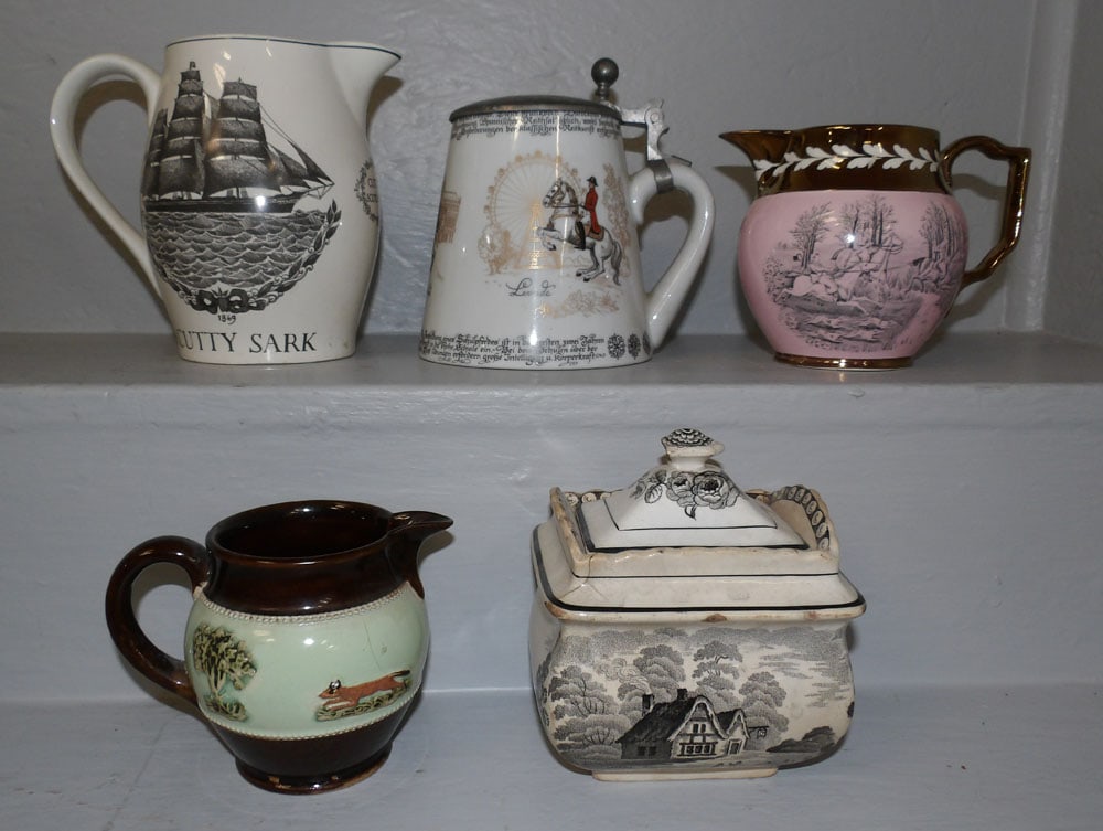 Lot of Antique Porcelain Items: Lot of Antique Porcelain Items . Up to 6 1/2" H 7 1/2" W