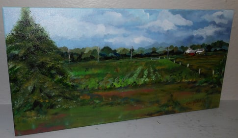 Oil on Canvas Farm Scene Artist Signed