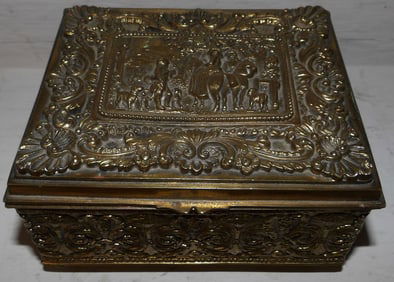 Brass High Relief Dresser Box