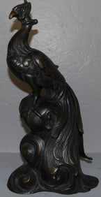 Bronze Sculpture of a Peacock