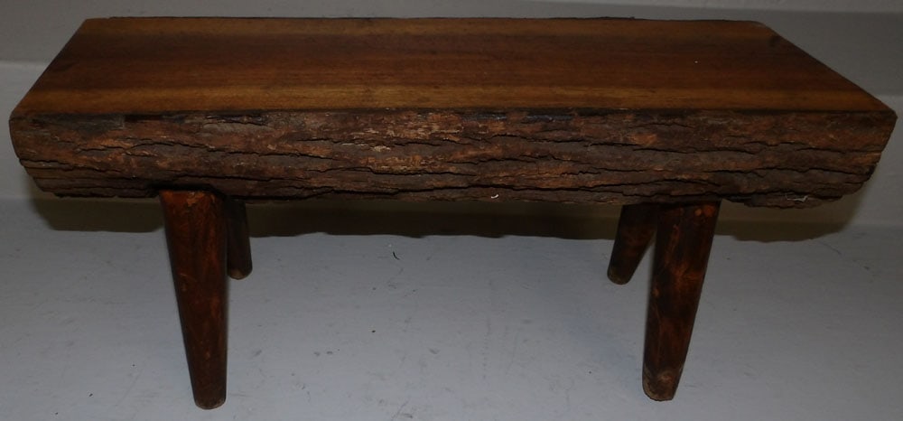 Antique Log Stool: Antique Log Stool . 10" H 20 1/2" W 7" D
