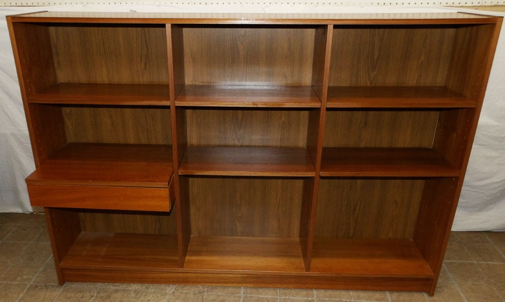 Mid Century Modern Danish Teak Wood Bookshelf with One Drawer (1 of 6)